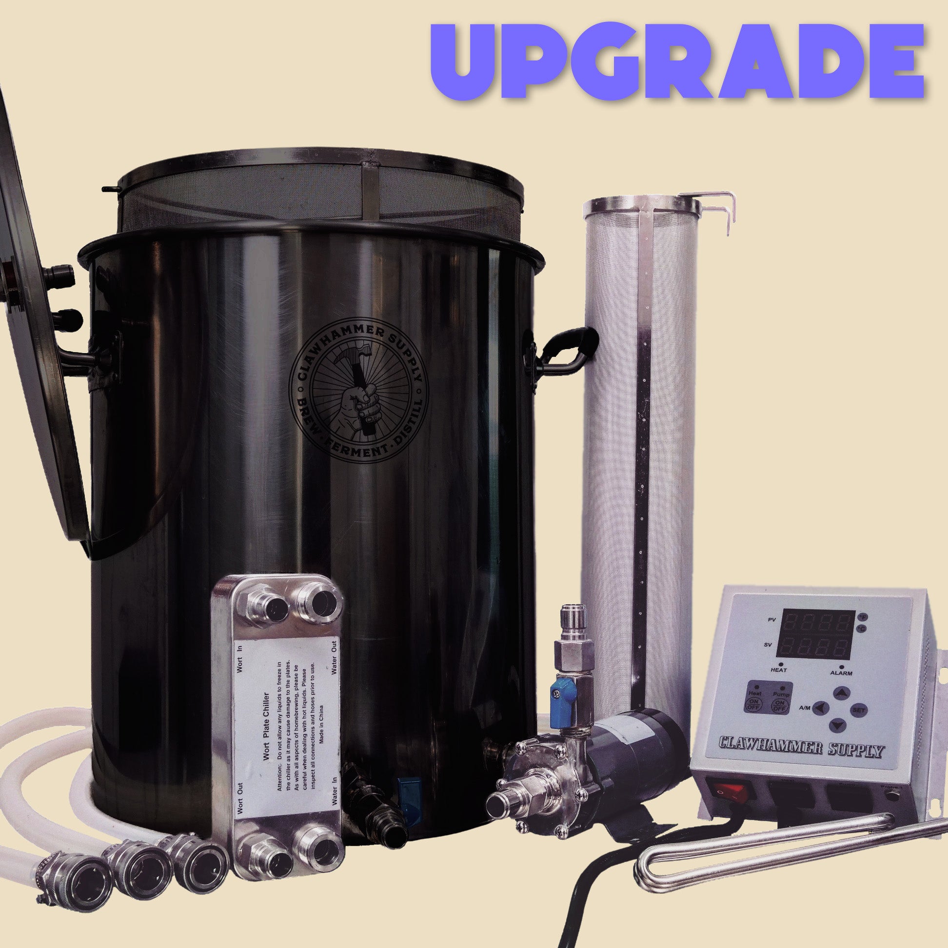 Upgrade Kit - 10 Gallon Starter System to Full 10 Gallon 120V Brewing System Upgrade Kit - 10 Gallon Starter System to Full 10 Gallon 120V Brewing System